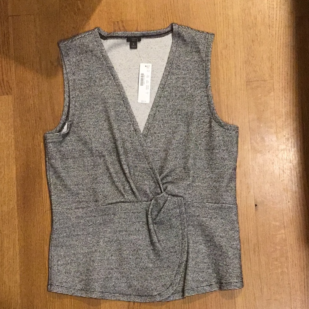 J Crew black sleeveless peplum top size small